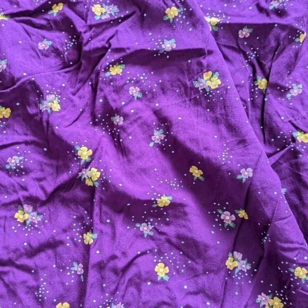 Old Navy Womens Purple Floral Ruffle Sleeve Shift Dress Large Plum Boho Tunic - Picture 3 of 9